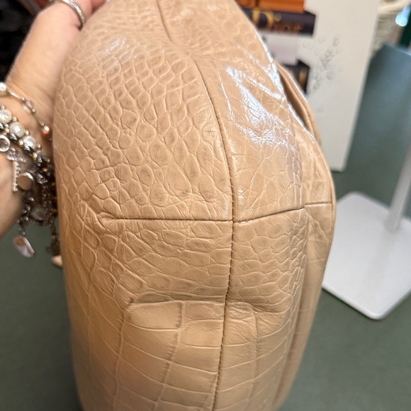 Coach Beige Croc-Embossed Shoulder Bag - Picture 6 of 11